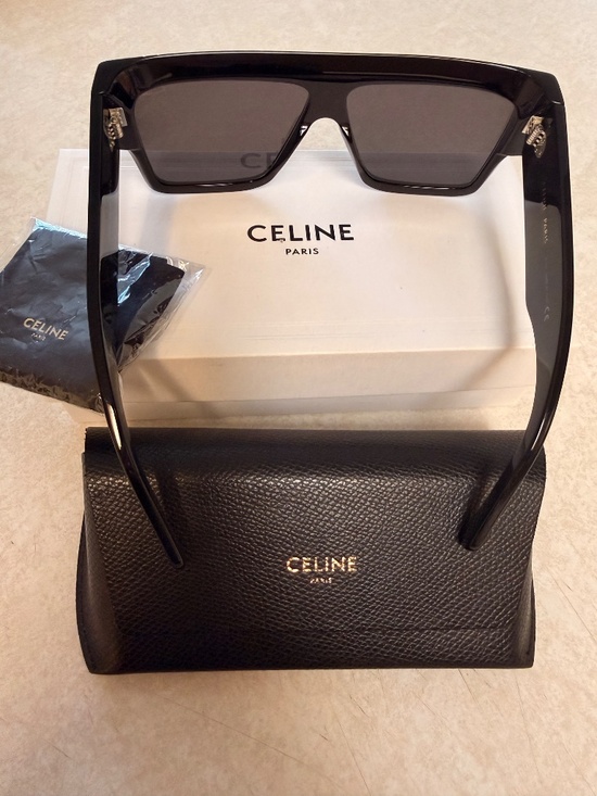 Celine Oversized Black Sunglasses w/ Case & Cloth Excellent Condition